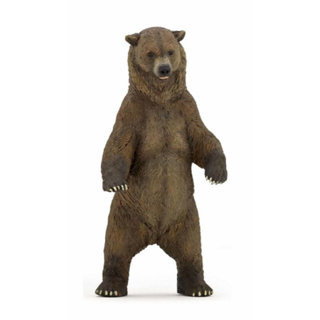 Plastic toy grizzly bear 12 cm