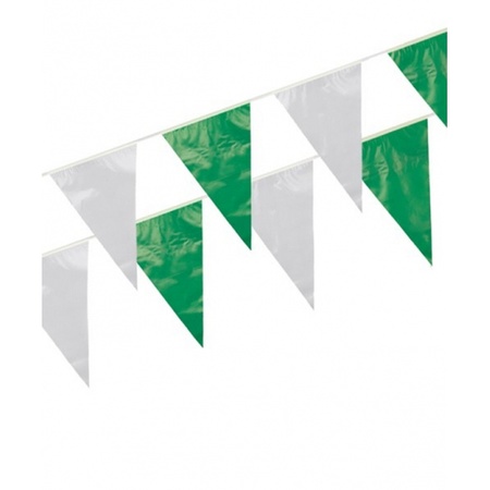 Vlaggenlijnen groen/wit 10 meter