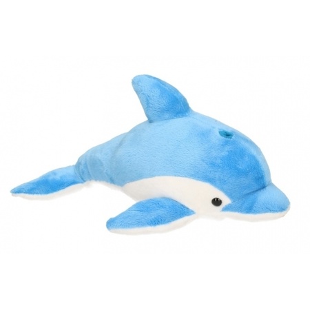 Dolfijnen knuffel blauw 33 cm