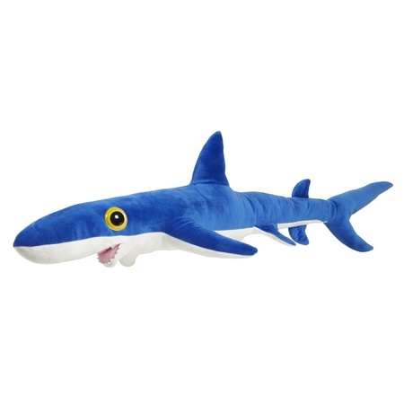 Plush striped blue shark cuddle toy 60 cm