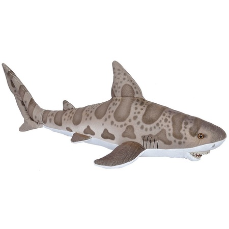 Plush grey leopard shark cuddle toy 70 cm