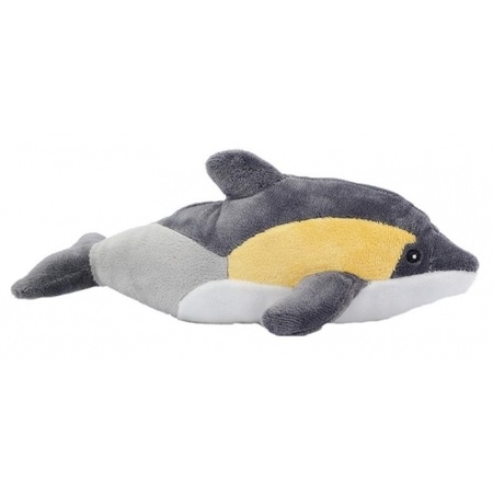 Pluche dolfijn knuffel geel/grijs 25 cm