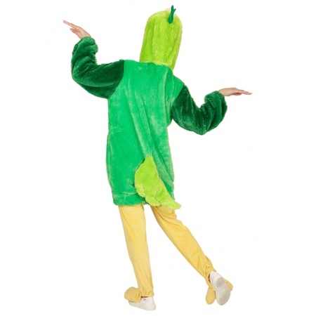 Plush green bird costume for adults