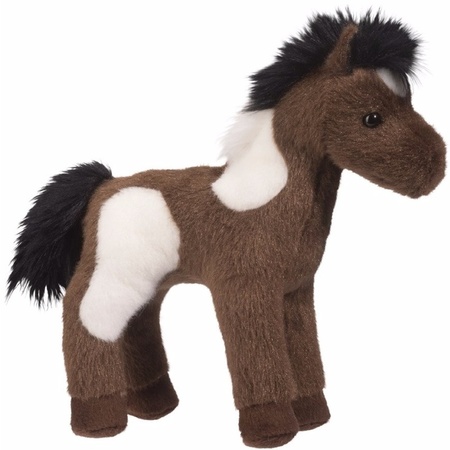 Plush American Paint pony dark brown 20 cm