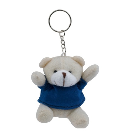 Teddy bear key ring blue 8 cm