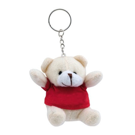 Teddy bear key ring red 8 cm