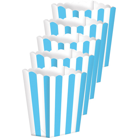 Bioscoop popcorn bakjes lichtblauw 10x stuks
