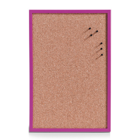 Bulletin board incl. pins - 40 x 60 cm - purple - cork