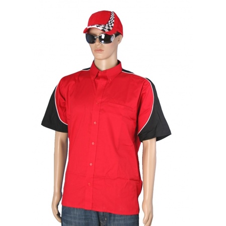 Rood race overhemd inclusief race cap maat XXL