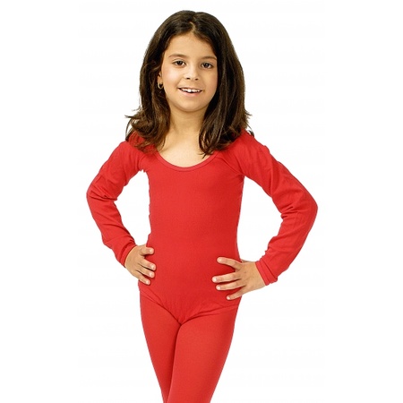 Red fancy dress bodysuit long sleeve for girls