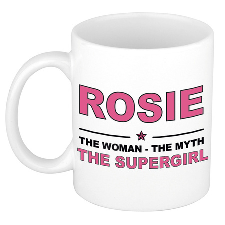 Rosie The woman, The myth the supergirl pensioen cadeau mok/beker 300 ml