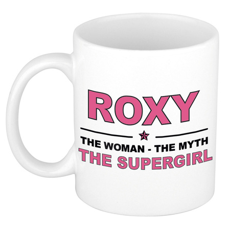 Roxy The woman, The myth the supergirl pensioen cadeau mok/beker 300 ml