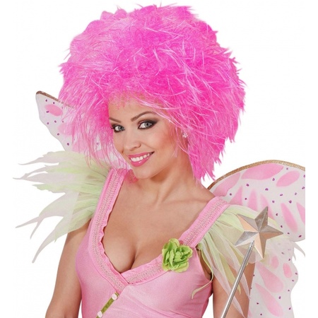 Pink fairy wig neon