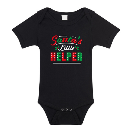 Santas little helper / Het hulpje van de Kerstman Kerst rompertje zwart voor babys