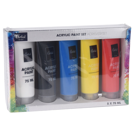Acrylic paint art 5 colours 75 ml