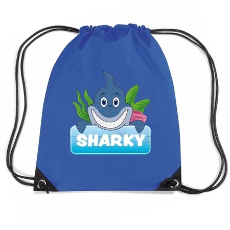 Sharky de haai rugtas / gymtas blauw voor kinderen