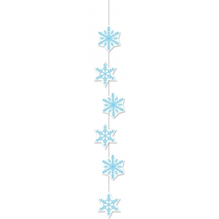 Sneeuwvlokken decoratie papieren slinger 108 cm