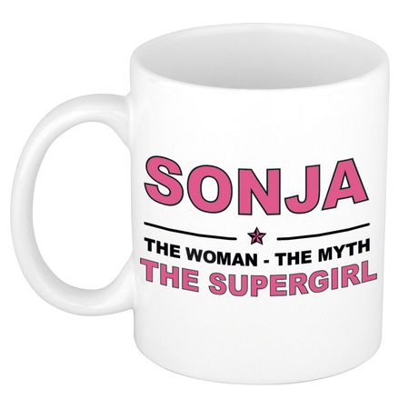 Sonja The woman, The myth the supergirl pensioen cadeau mok/beker 300 ml