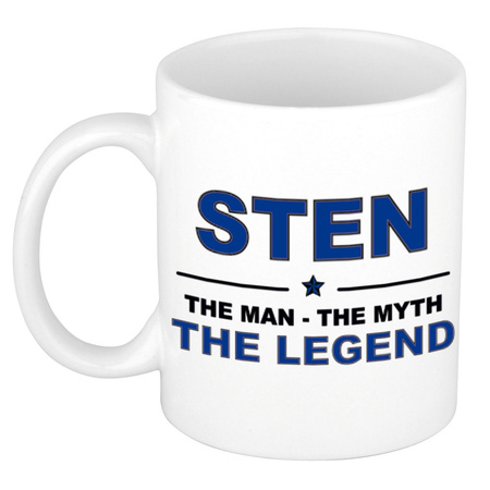 Sten The man, The myth the legend pensioen cadeau mok/beker 300 ml