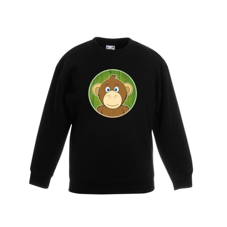Sweater white with monkey print for children