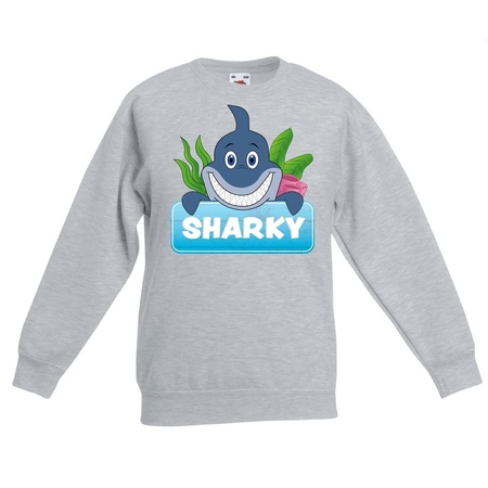 Sweater grijs voor kinderen met Sharky de haai