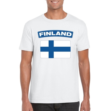 Finse vlag shirt wit heren