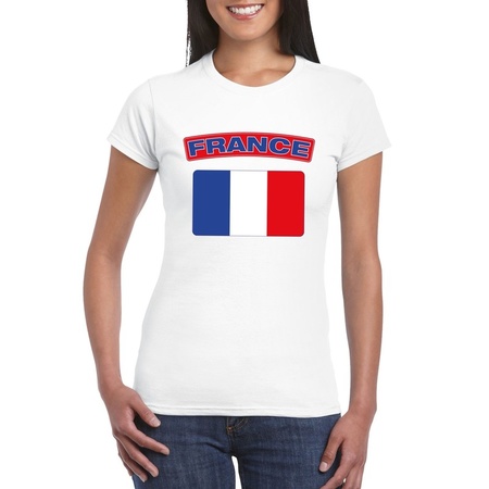 France flag t-shirt white women