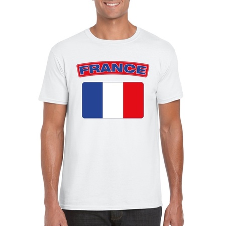 Franse vlag shirt wit heren