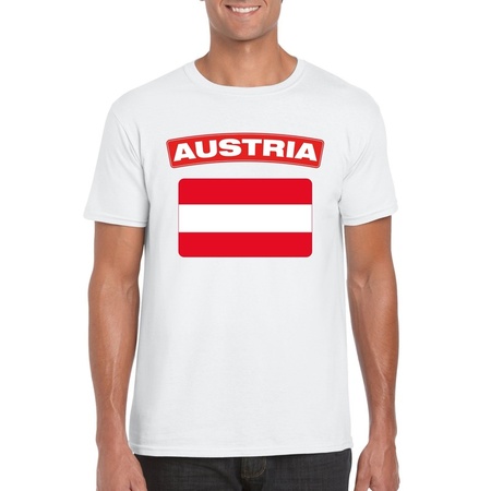 Oostenrijkse vlag shirt wit heren