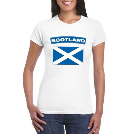 Schotse vlag shirt wit dames