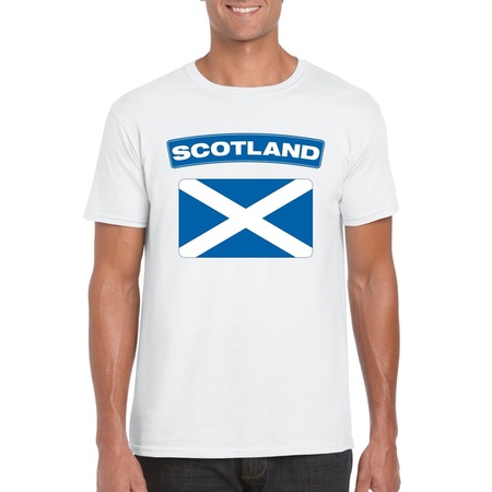 Schotse vlag shirt wit heren