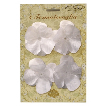 Tablecloth clip white flower 4 pieces