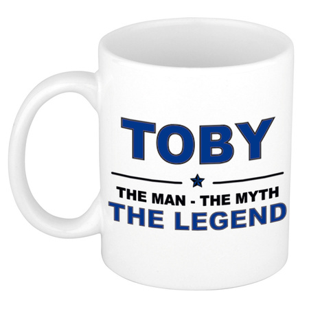 Toby The man, The myth the legend pensioen cadeau mok/beker 300 ml