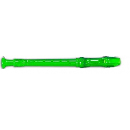 Transparent toy flute green 32 cm