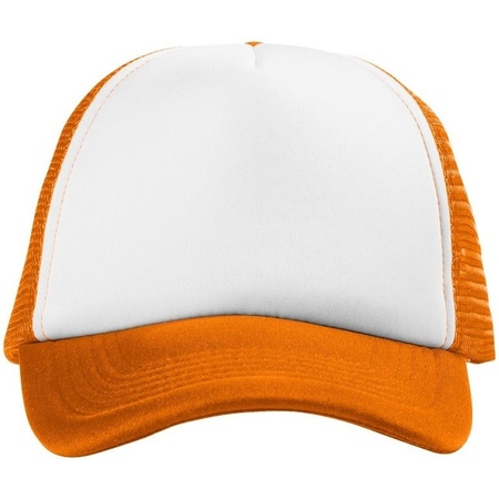 Truckers cap oranje/wit voor volwassenen