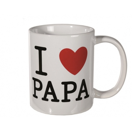 Witte koffie mok I love papa