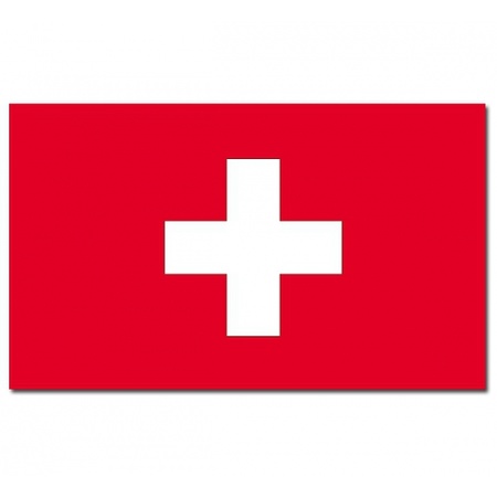 Bellatio Decorations - Vlaggen versiering set - Zwitserland - Vlag 90 x 150 cm en vlaggenlijn 4 mete