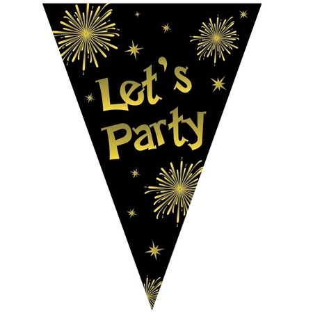 Bunting lets party new year black / gold 5 meter