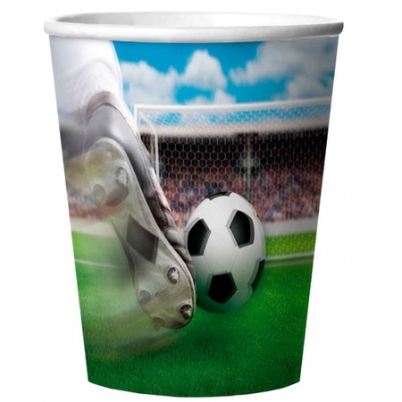 Plastic bekertjes met voetbal thema
