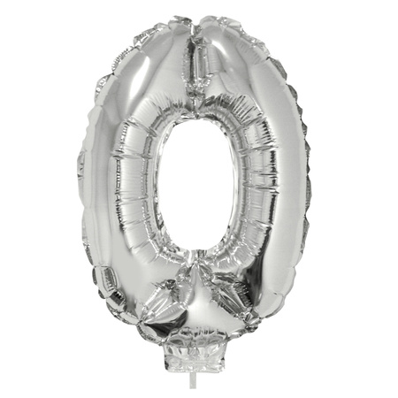 Inflatable balloons - 2023 - silver - with stick - 41 cm