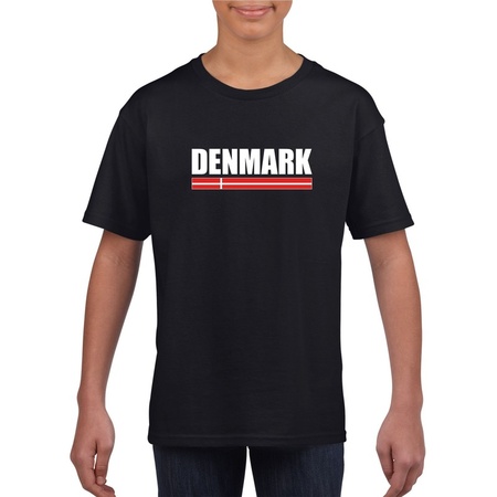 Zwart Denemarken supporter t-shirt voor kinderen