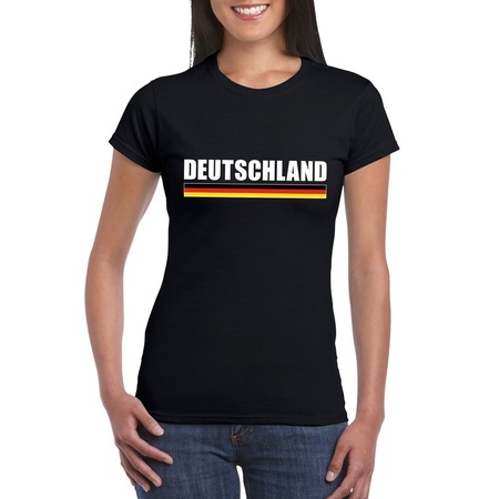 Zwart Duitsland supporter t-shirt voor dames