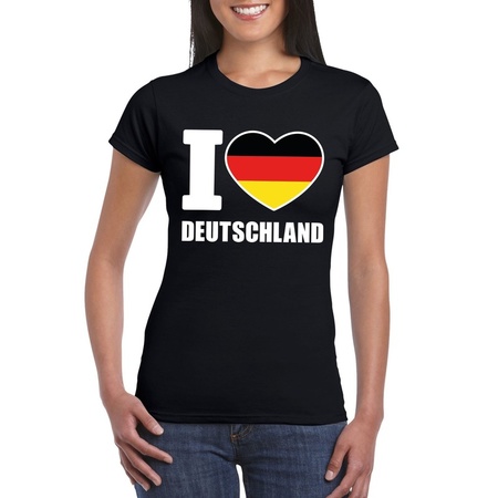 Zwart I love Duitsland fan shirt dames
