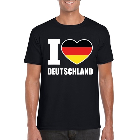 Zwart I love Duitsland fan shirt heren