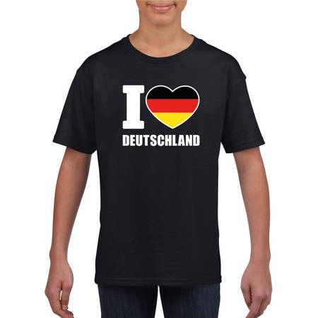 Zwart I love Duitsland fan shirt kinderen