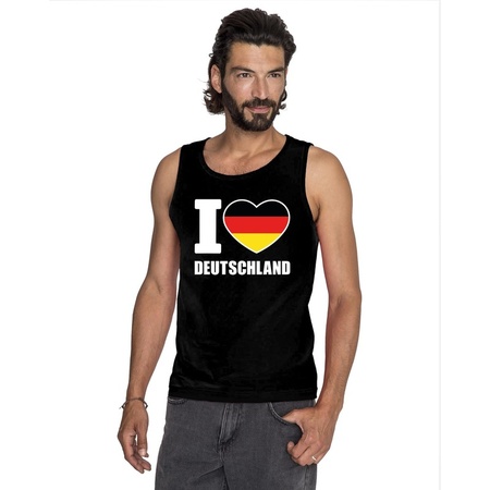 Zwart I love Duitsland fan singlet shirt/ tanktop heren
