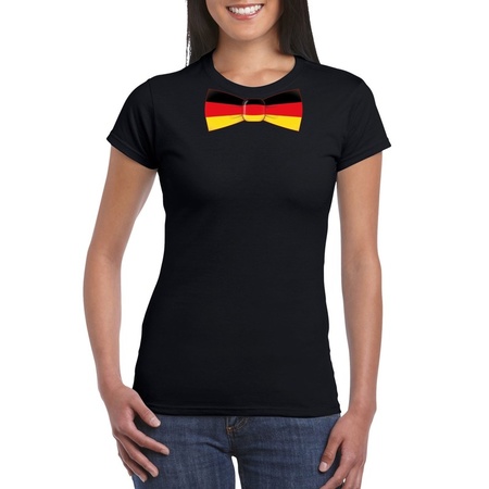 Black t-shirt Germany flag bow tie women