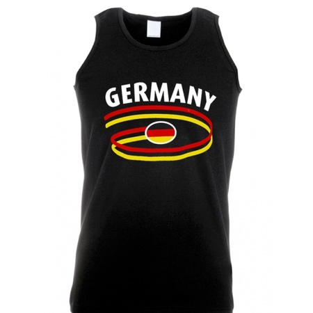 Zwart mouwloos shirt met Germany print