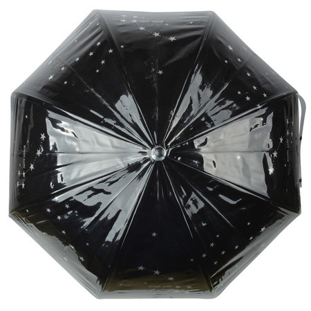 Black umbrella with transparent starry sky 81 cm
