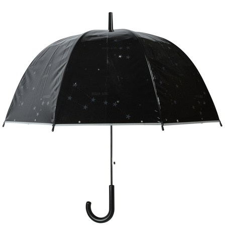 Black umbrella with transparent starry sky 81 cm